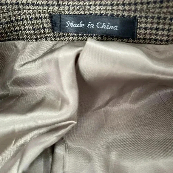 Ralph Lauren Mens 41L Silk Wool Suit Jacket Dark Brown Houndstooth Jacquard - Picture 4 of 5